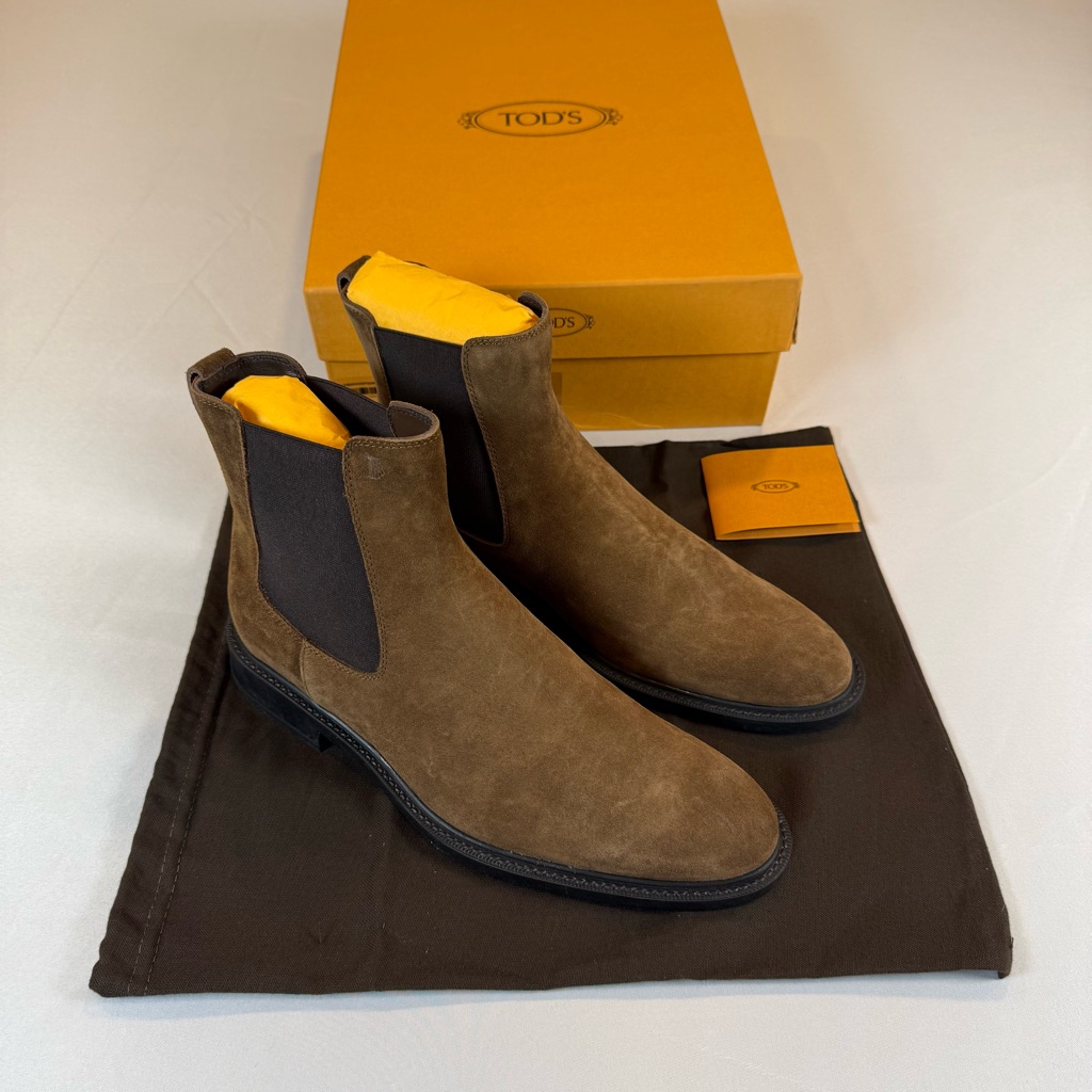 Tod’s Brown Leather Tronchetto Boots Size 7.5uk/9.5us Brand New In Box Msrp $795